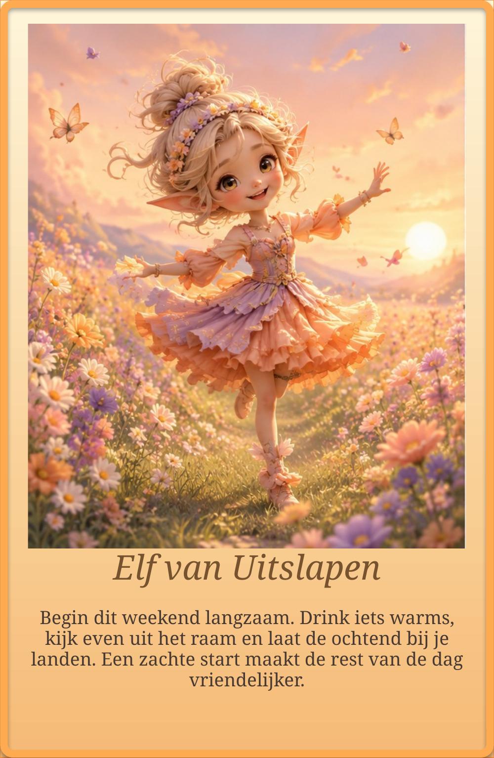 Voorbeeldkaart van Elfen Weekendkaart